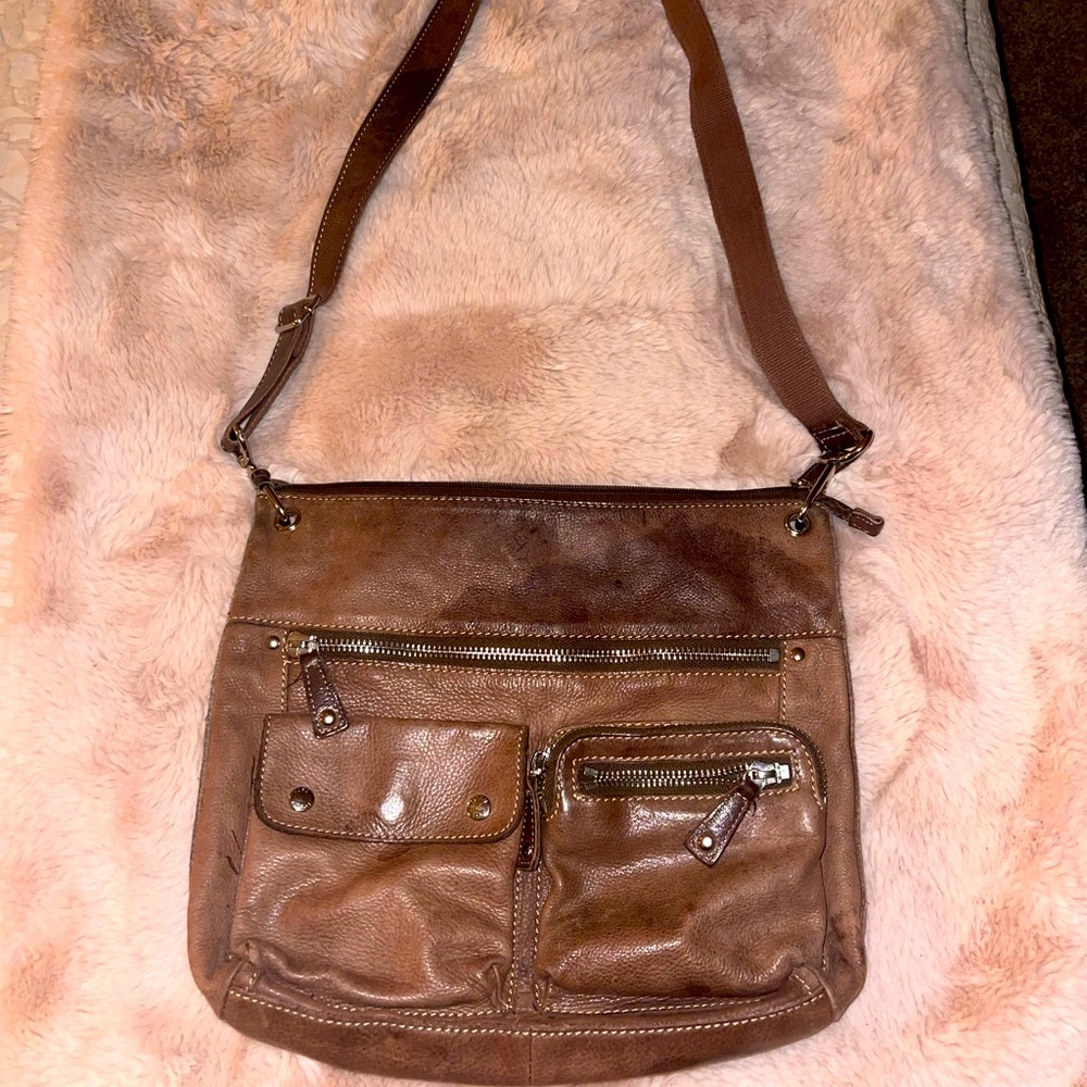 Fossil leather crossbody purse.